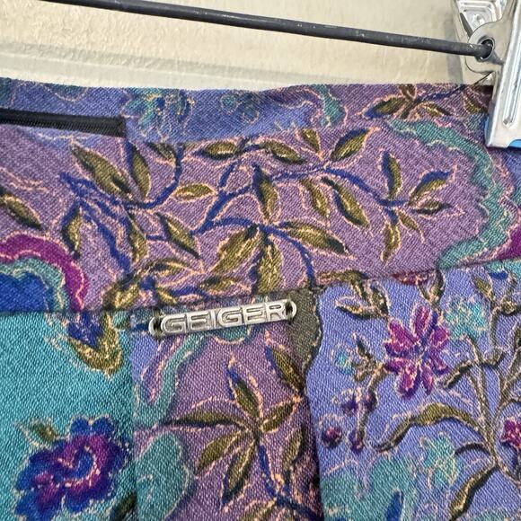 Geiger‎ Austria Skirt Women 10 Wool Floral Pleated Midi Whimsigoth Fairy Vtg Art - Picture 2 of 15